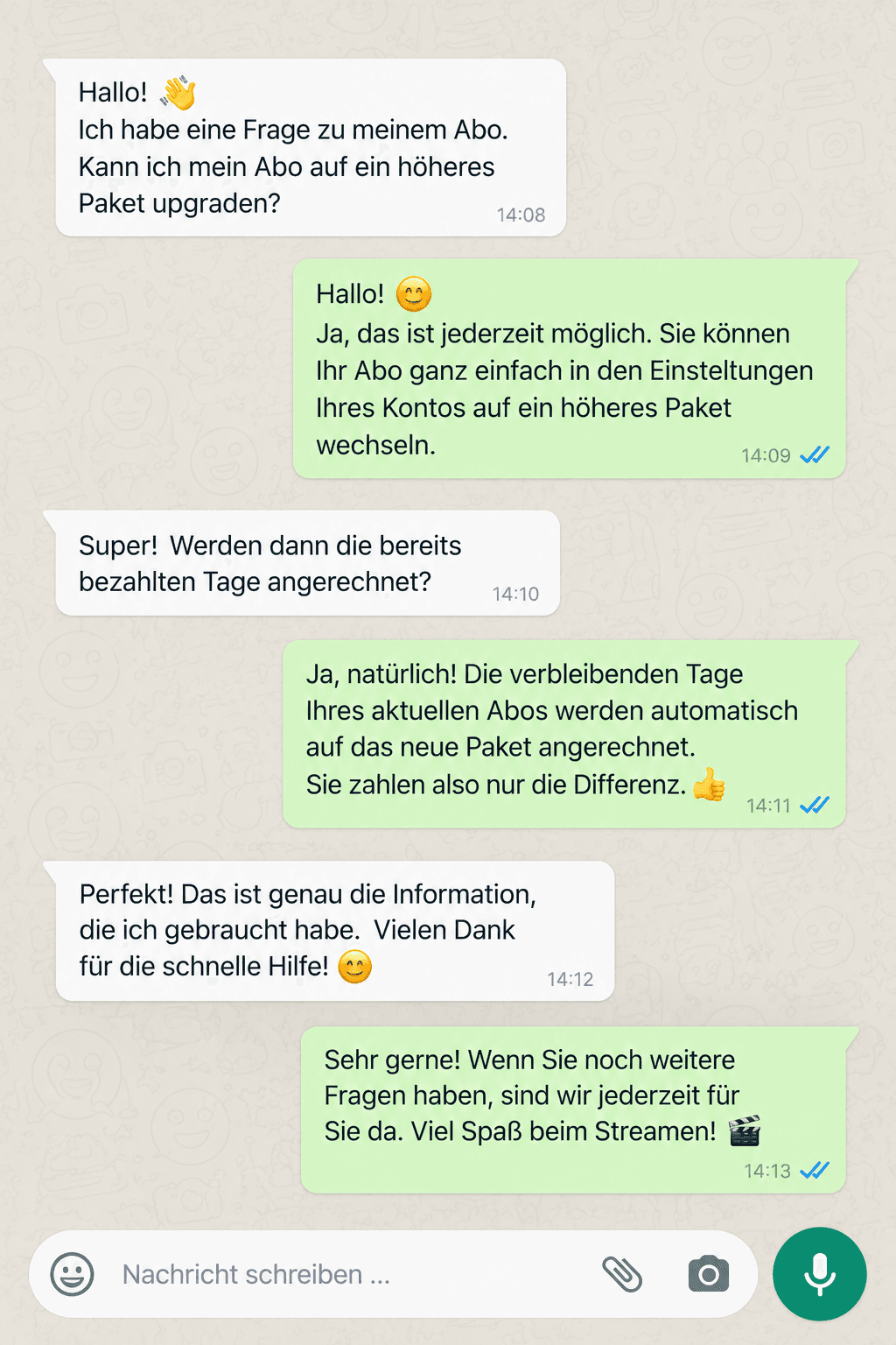 Kundengespräch zum Thema Tarifwechsel